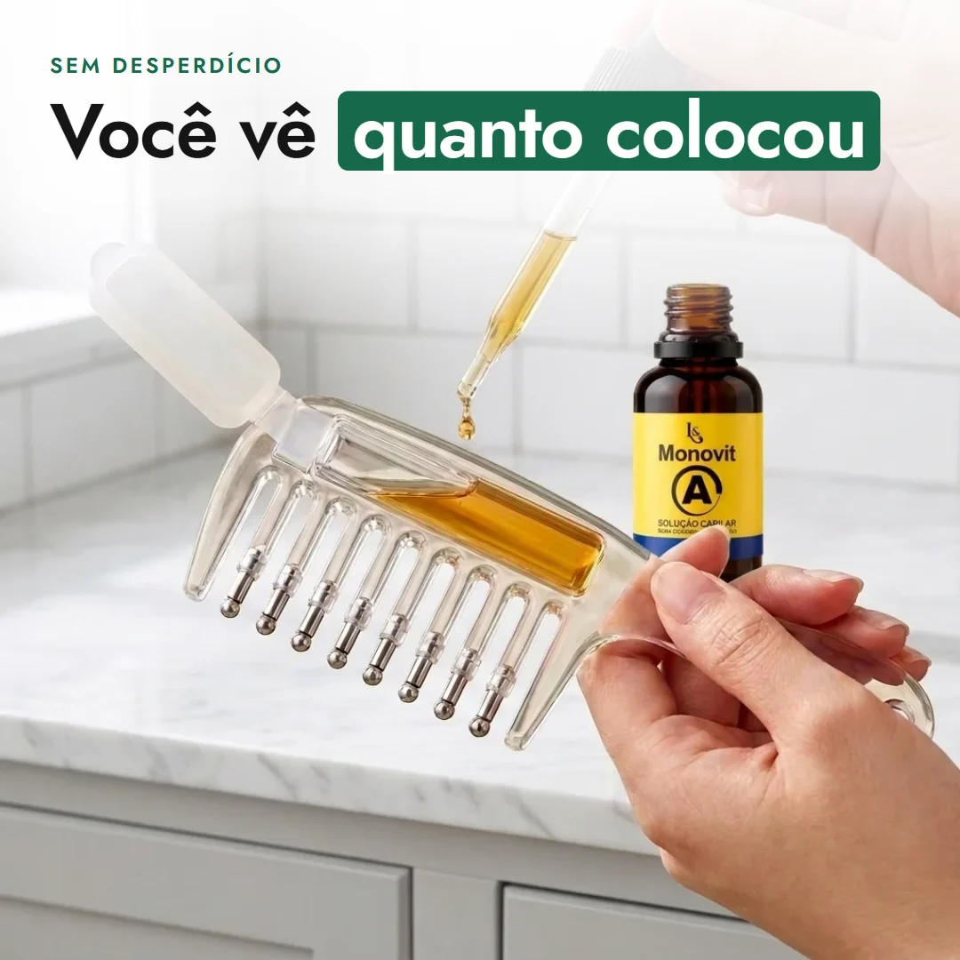 Enchendo o reservatório com o conta-gotas: você vê quanto colocou